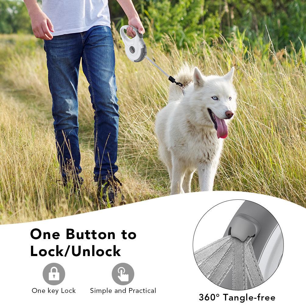 Reflective Retractable Dog Leash With Tractor Design