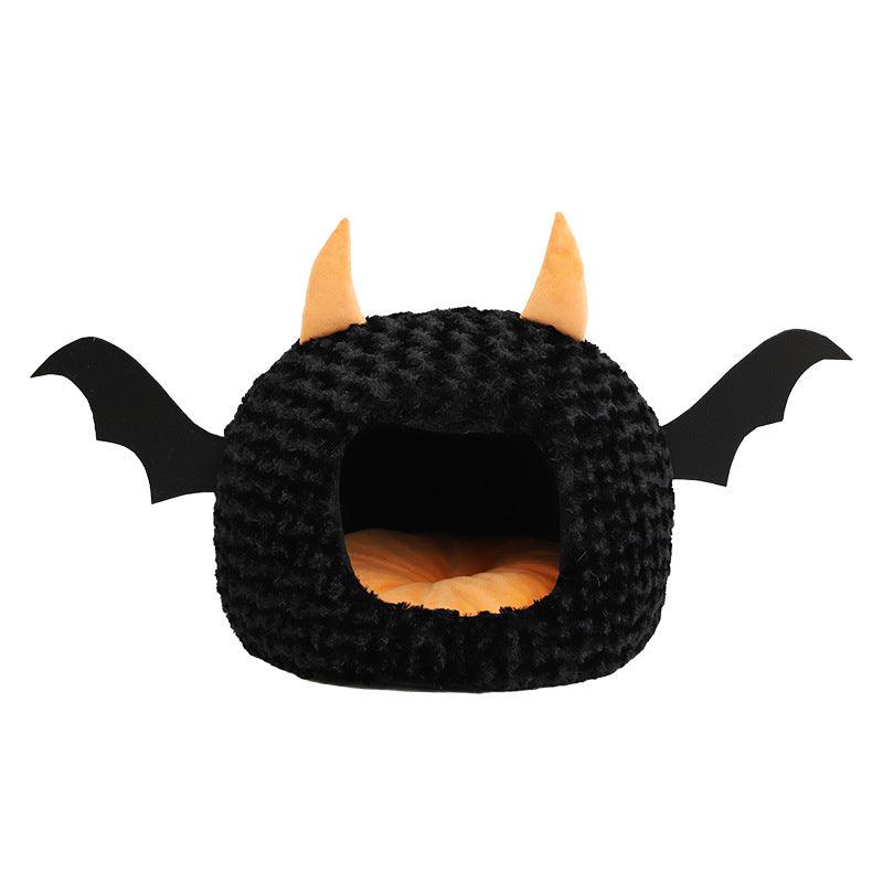 Cozy Halloween Devil Den Pet Bed