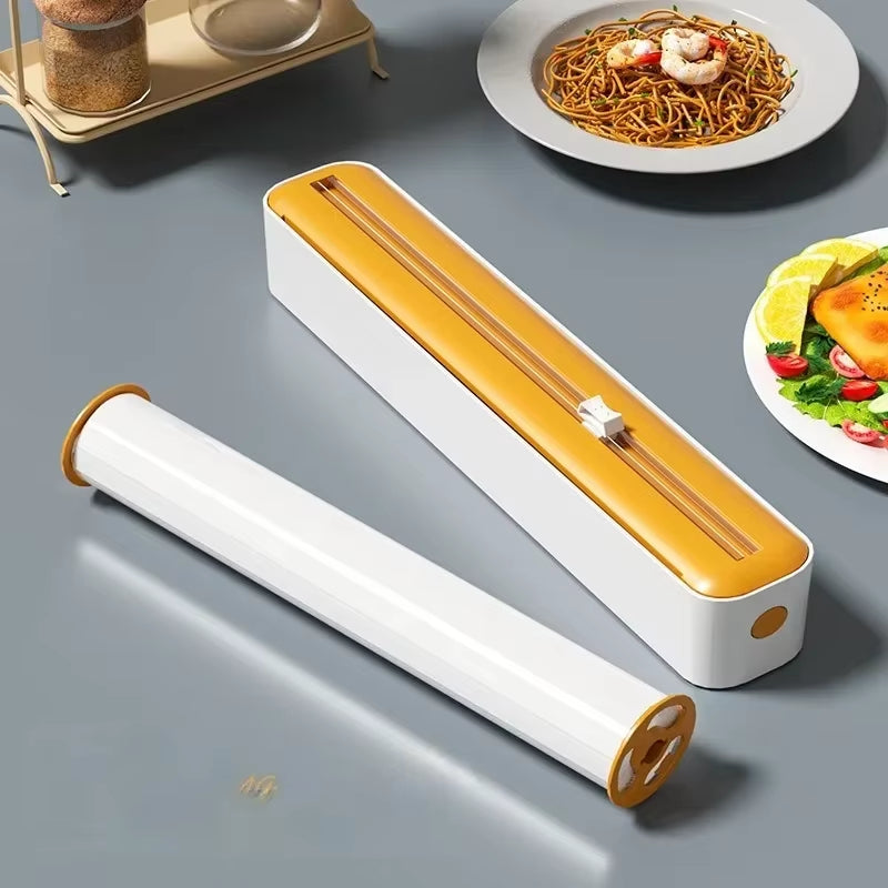 Revolutionary 2-in-1 Food Film Dispenser and Cutter: The Ultimate Kitchen Organizer for Foil and Stretch Film